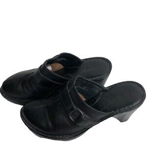 BORN HANDCRAFTED WOMEN BLACK‎ MULE CLOG LEATHER SHOES SIZE 9